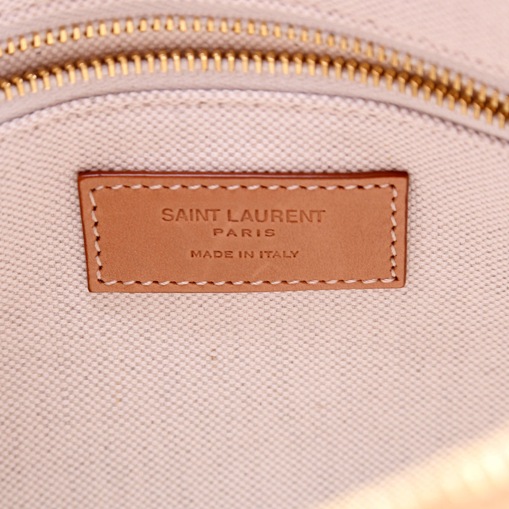 SAINT LAURENT 786156 Canvas/Leather Camera Top Handle Beige/Tan