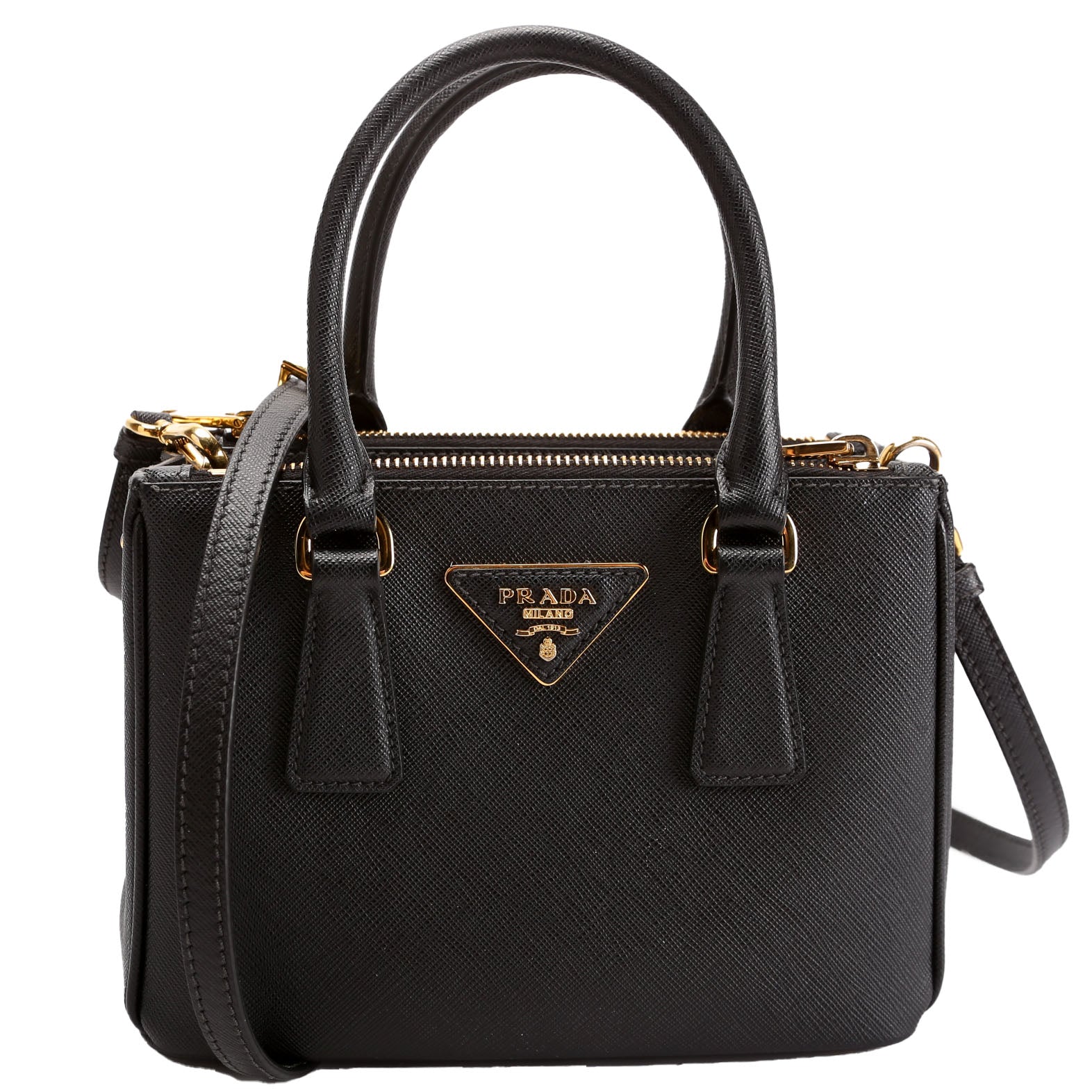 1BA906 Saffiano Lux Galleria Mini Black