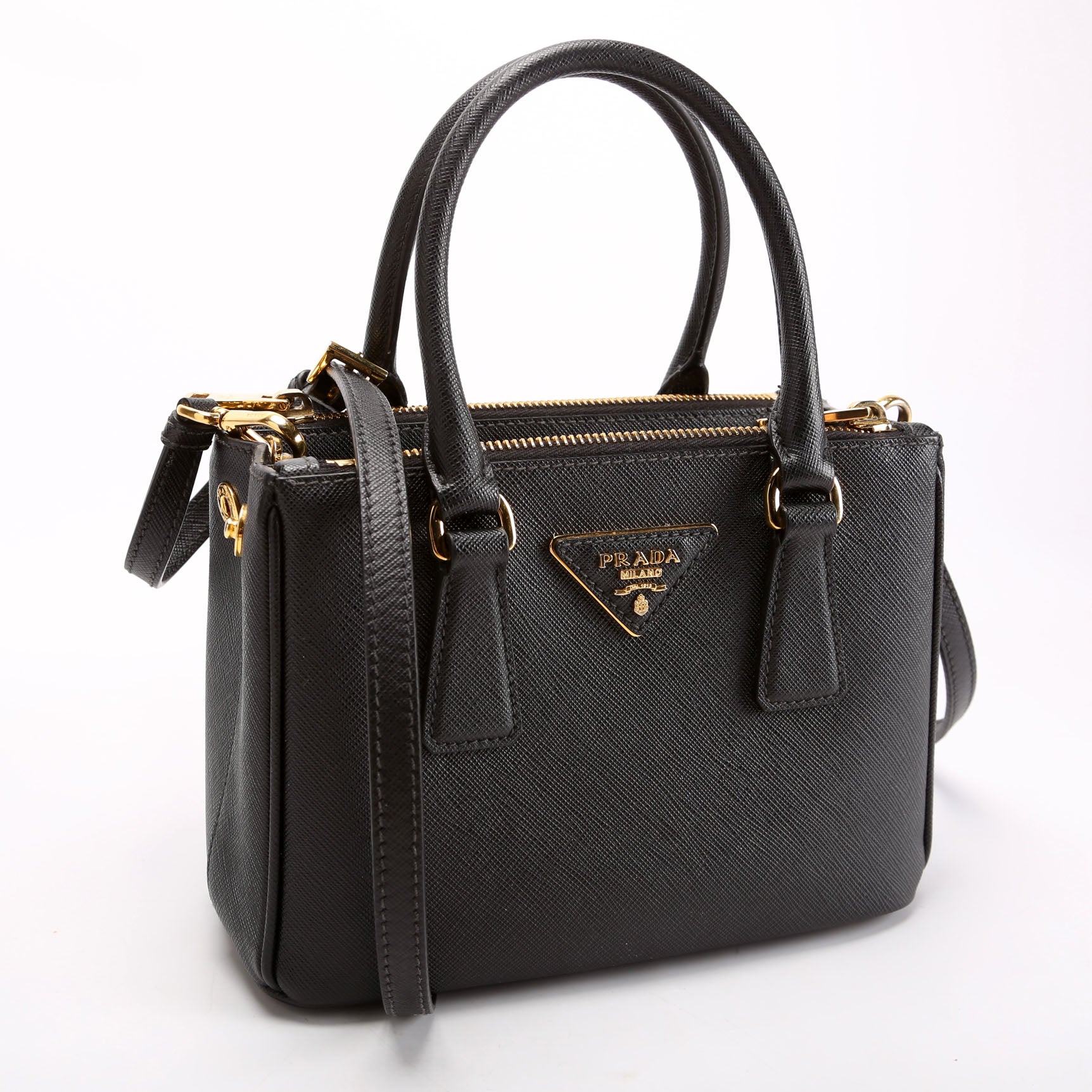 1BA906 Saffiano Lux Galleria Mini Black