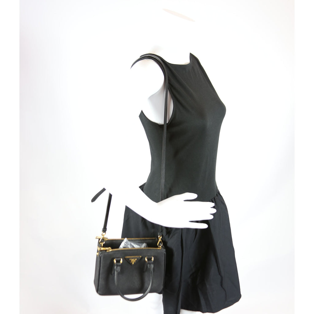 1BA906 Saffiano Lux Galleria Mini Black