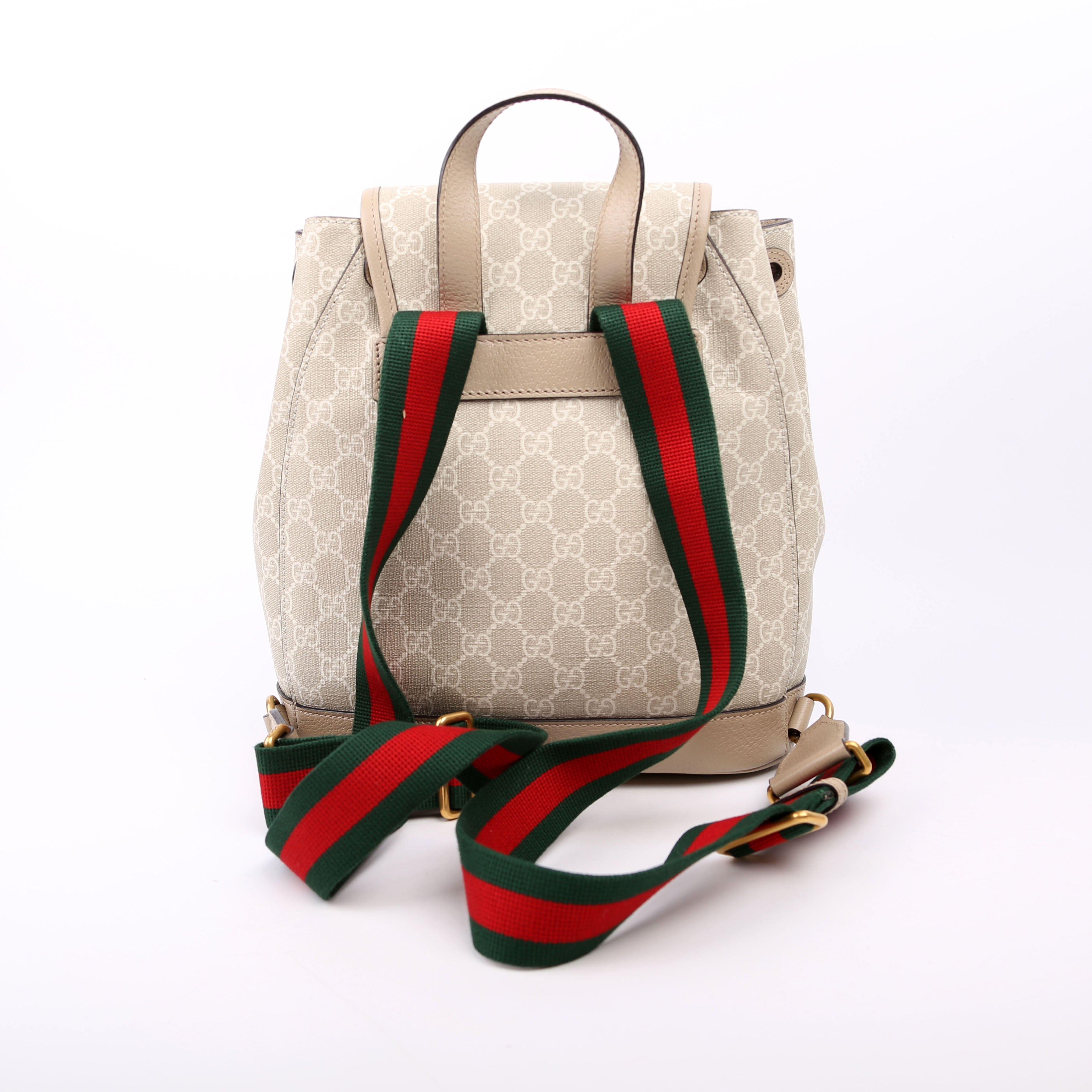 674147 GG Supreme Buckle Backpack Beige
