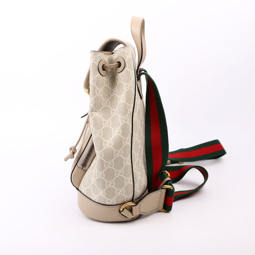 674147 GG Supreme Buckle Backpack Beige