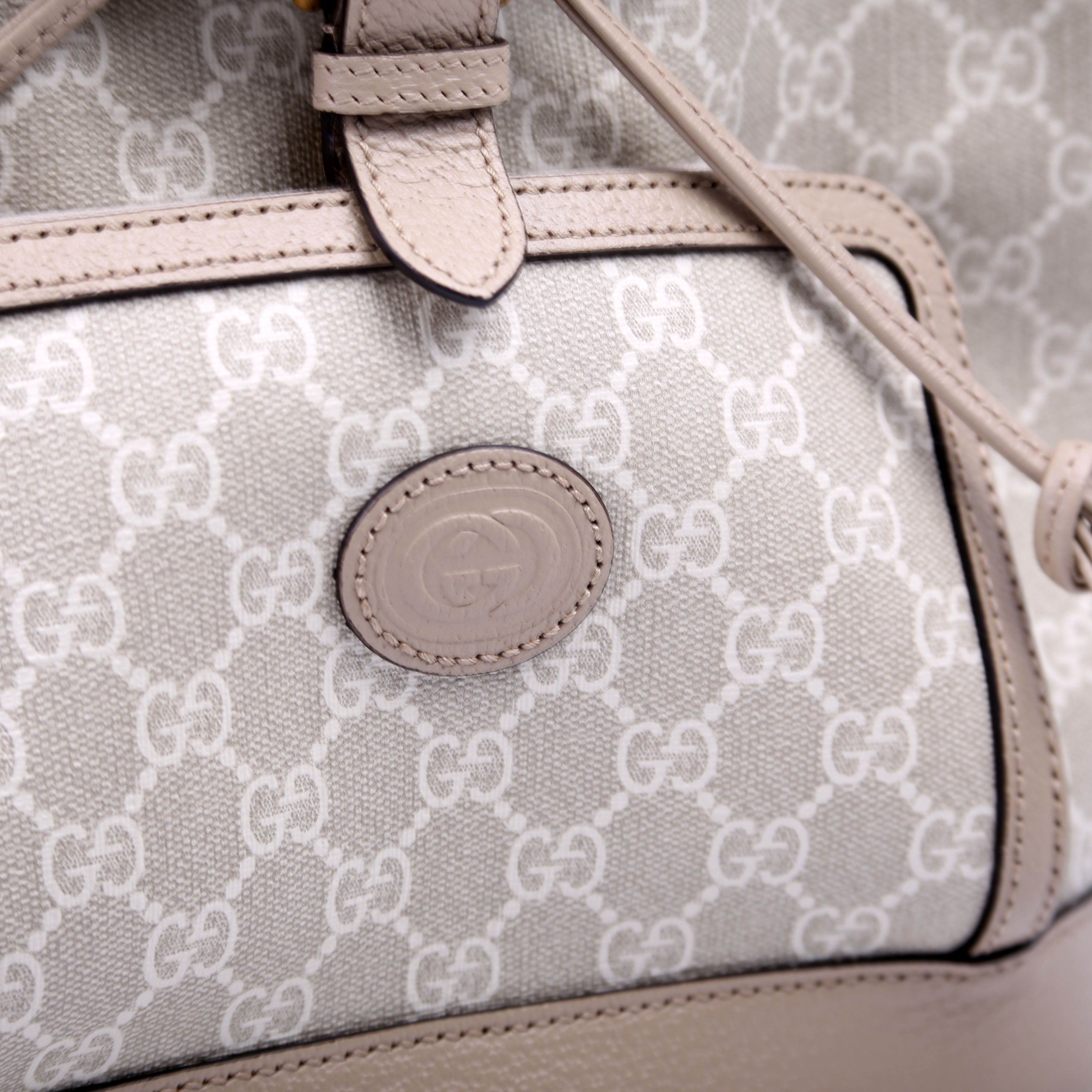 674147 GG Supreme Buckle Backpack Beige