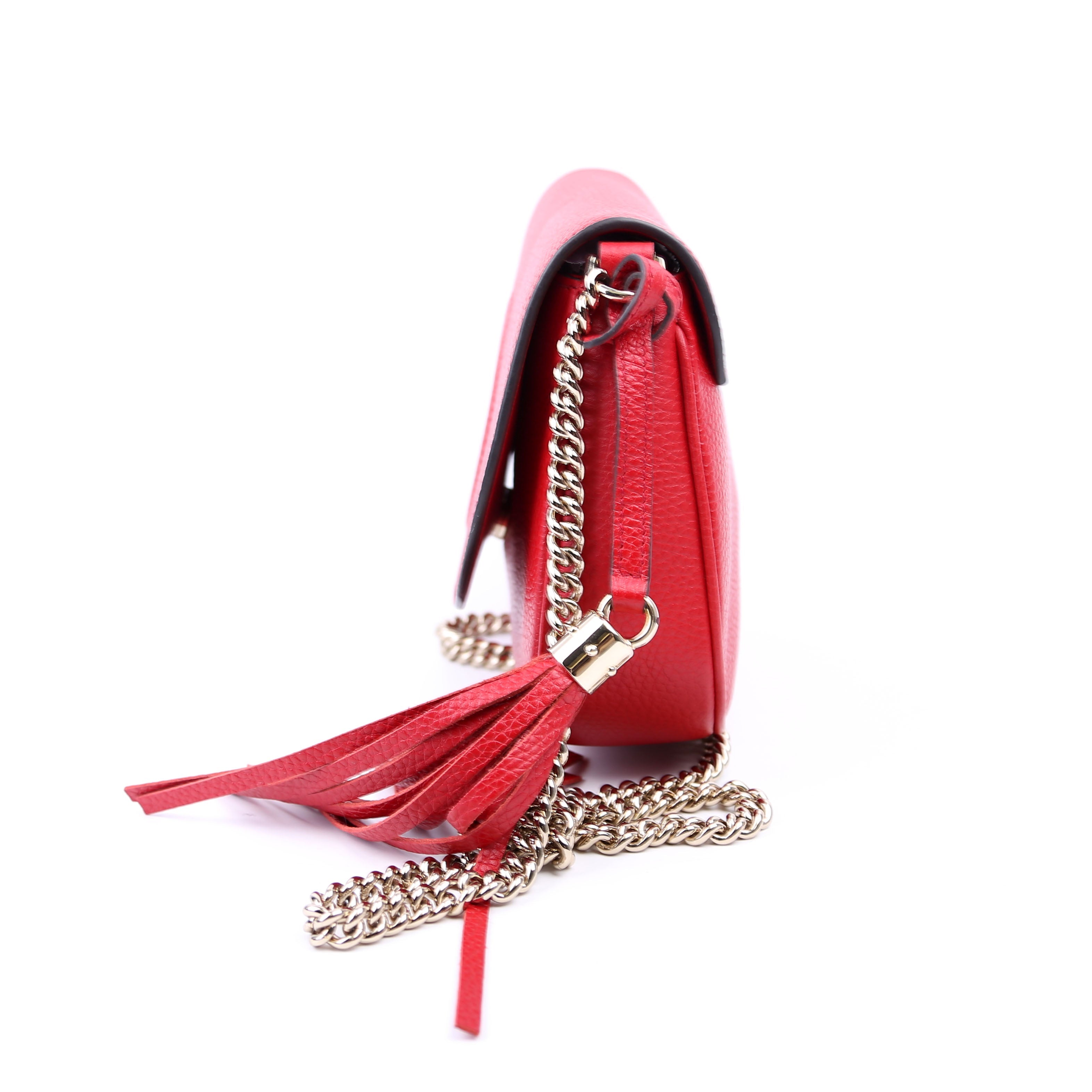 336752 Soho Chain Crossbody Medium Red