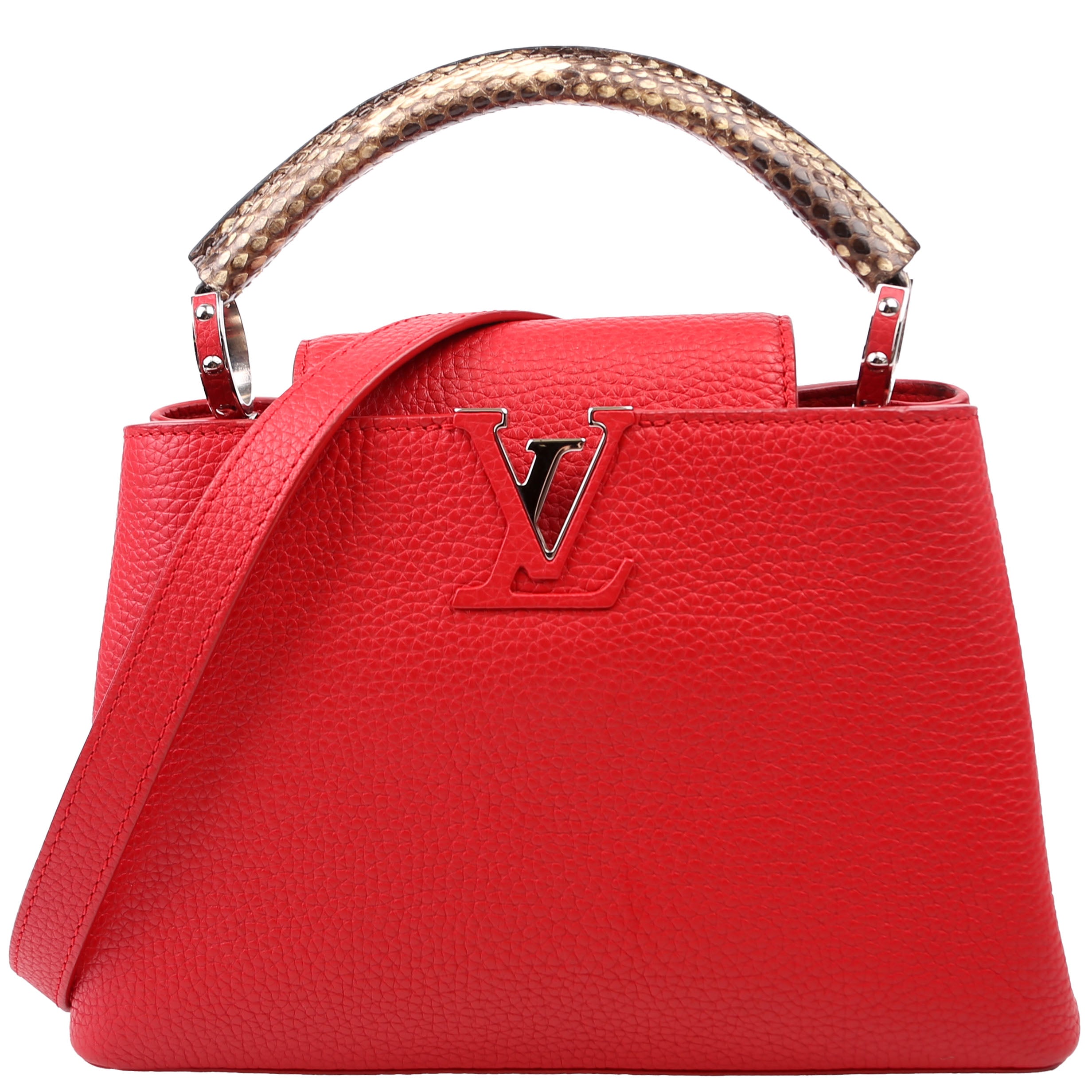 Capucines BB Taurillon Python Red