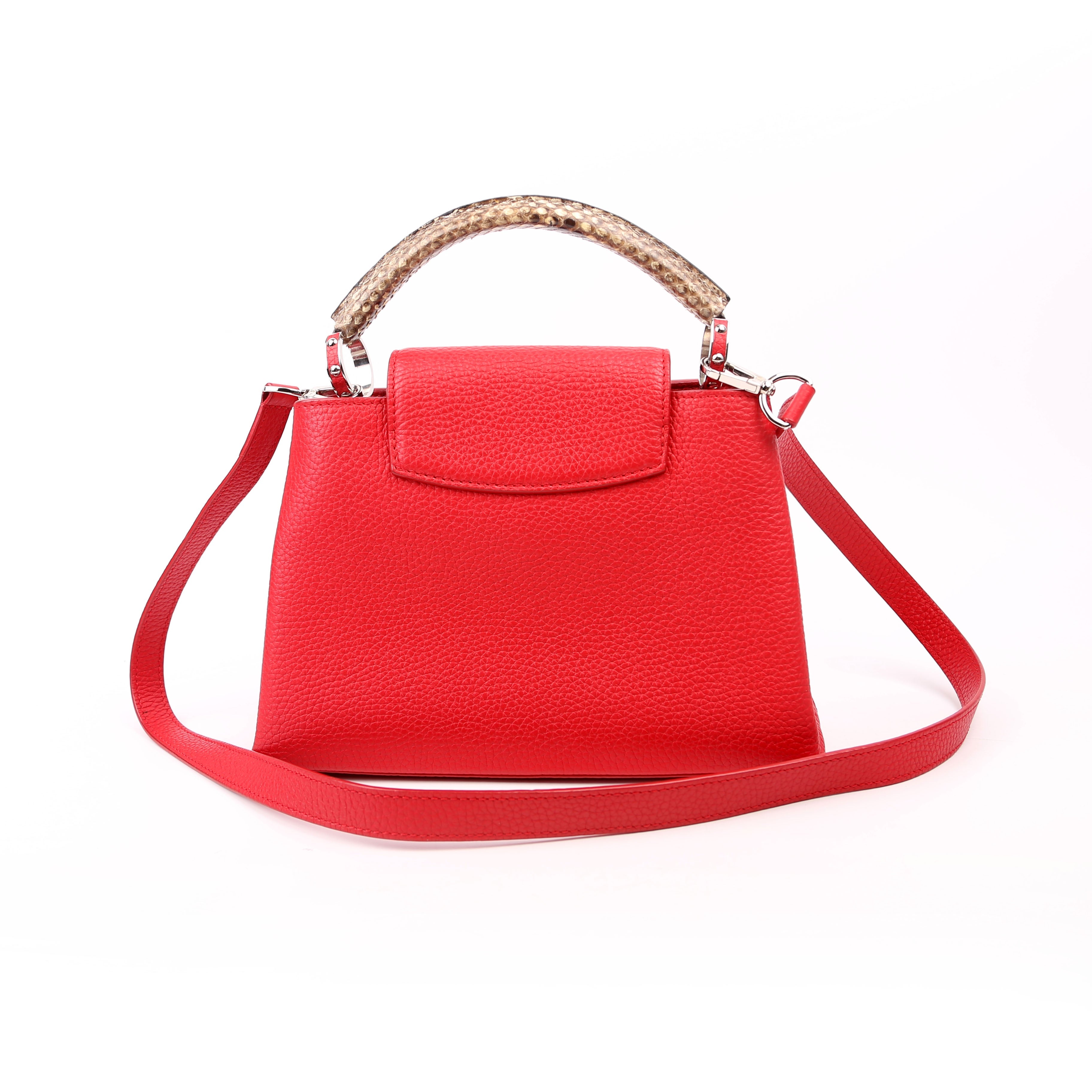 Capucines BB Taurillon Python Red