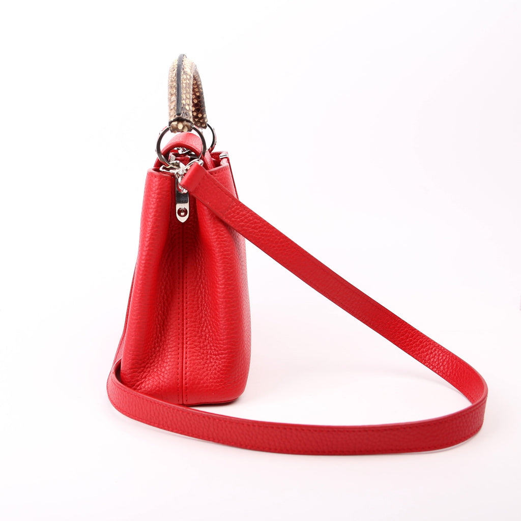 Capucines BB Taurillon Python Red