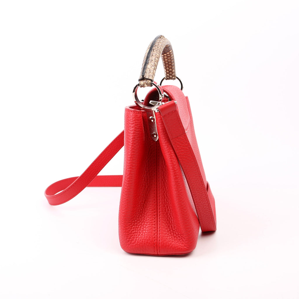 Capucines BB Taurillon Python Red