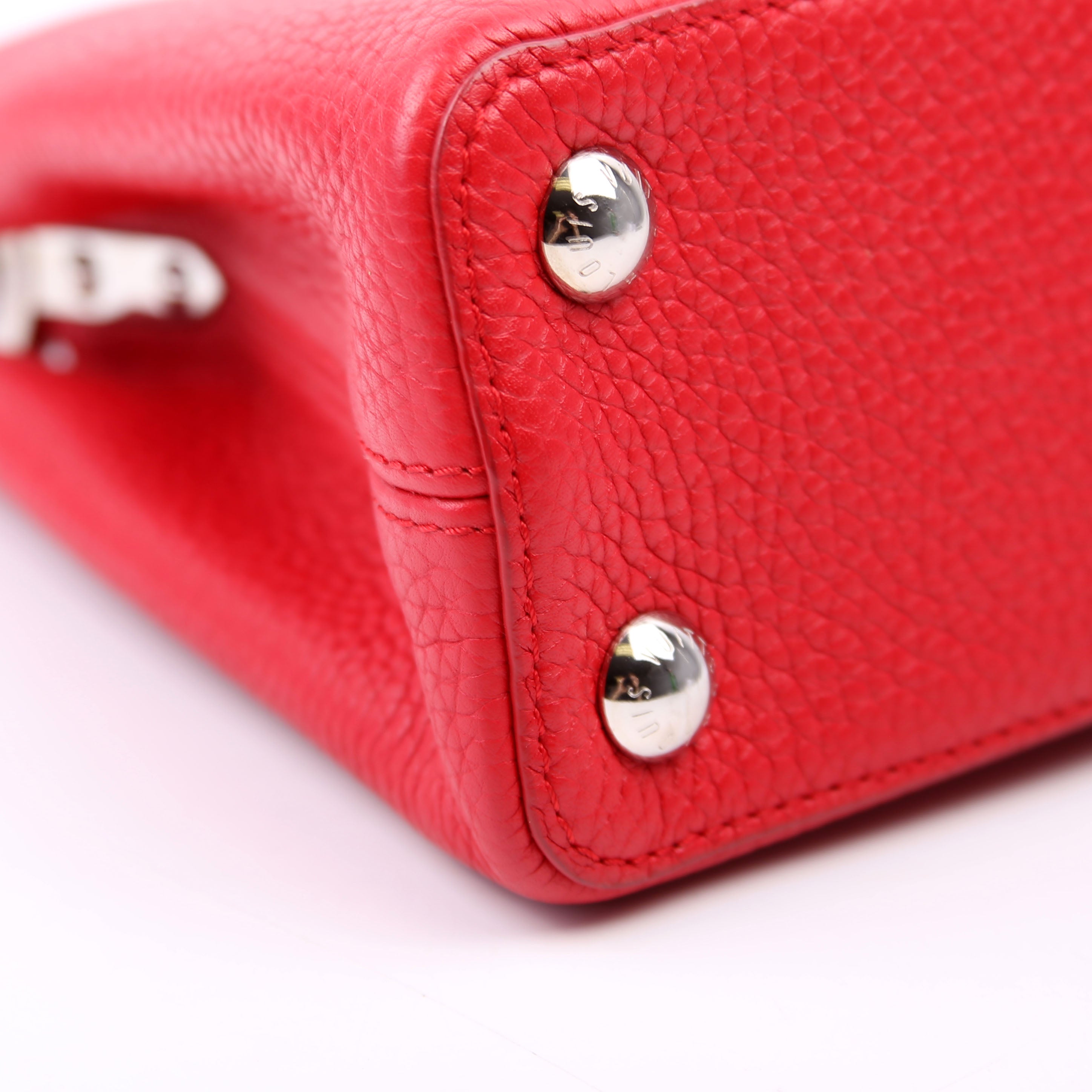 Capucines BB Taurillon Python Red