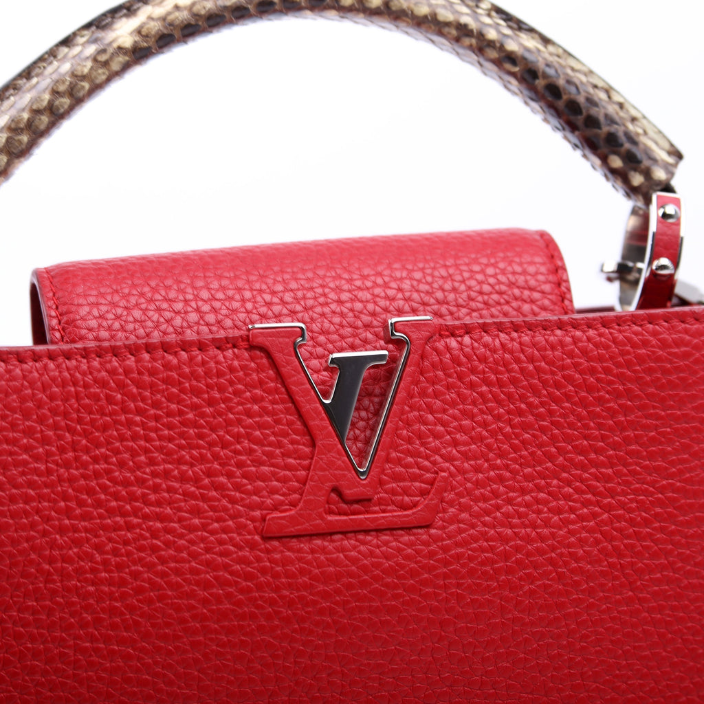 Capucines BB Taurillon Python Red