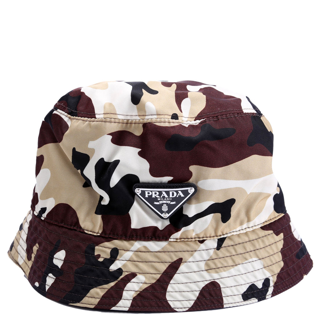 Prada 1HC137 Re-Nylon Triangle Logo Bucket Size Kid's Large Camouflage
