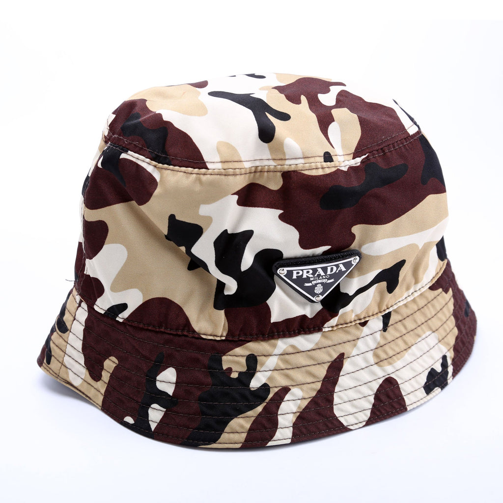 Prada 1HC137 Re-Nylon Triangle Logo Bucket Size Kid's Large Camouflage