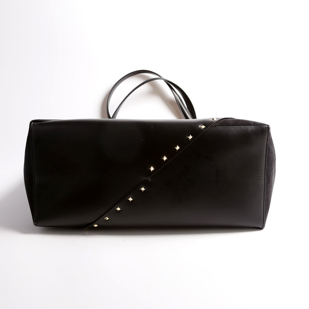 Rockstud Wispy Tote Suede/Leather Black
