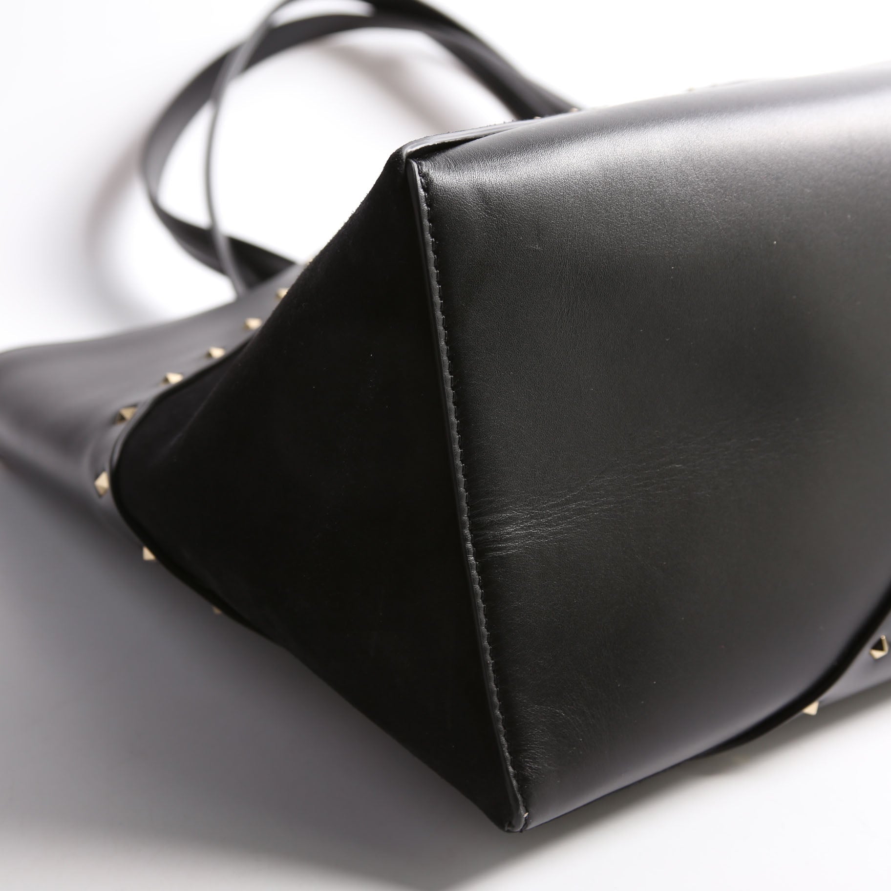 Rockstud Wispy Tote Suede/Leather Black