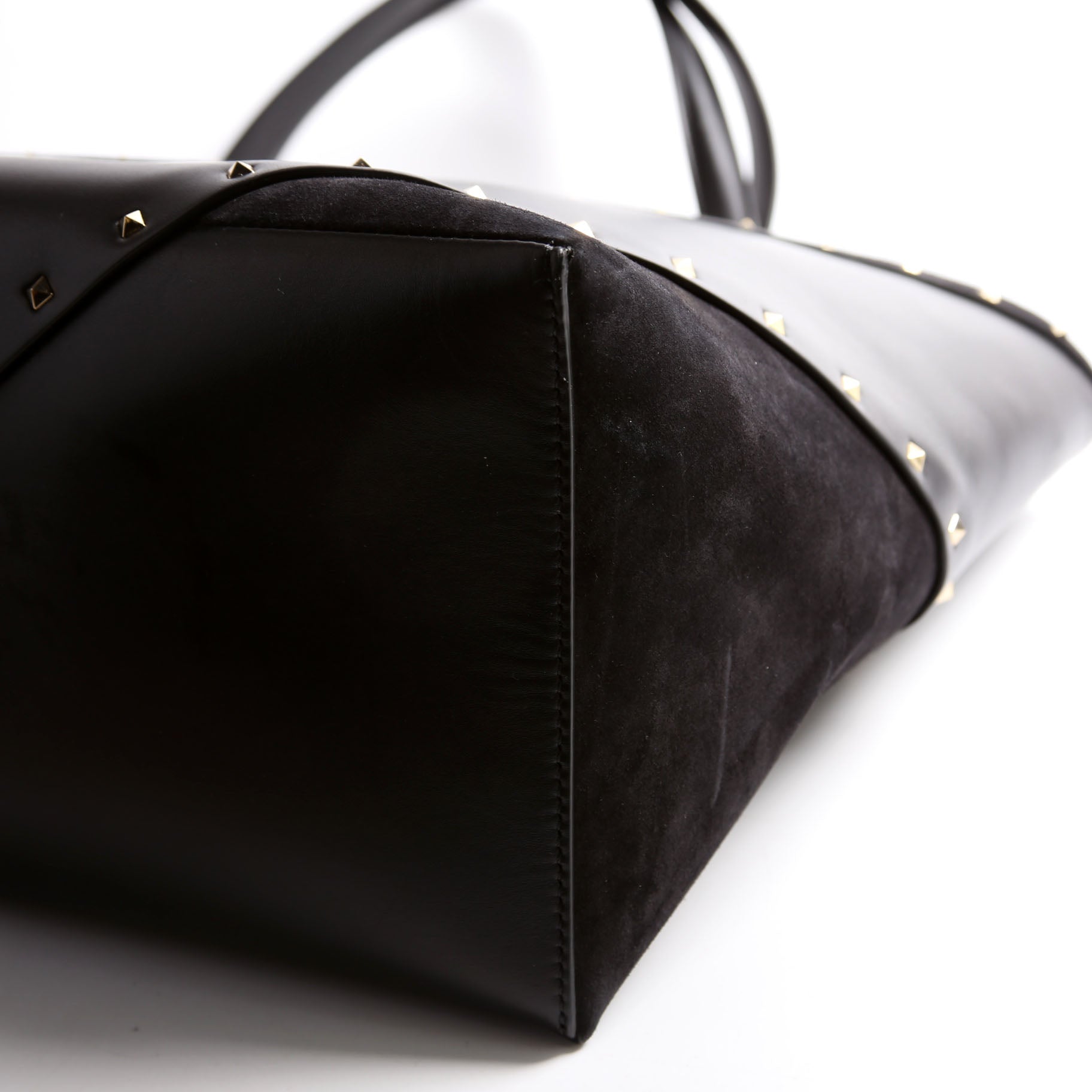 Rockstud Wispy Tote Suede/Leather Black