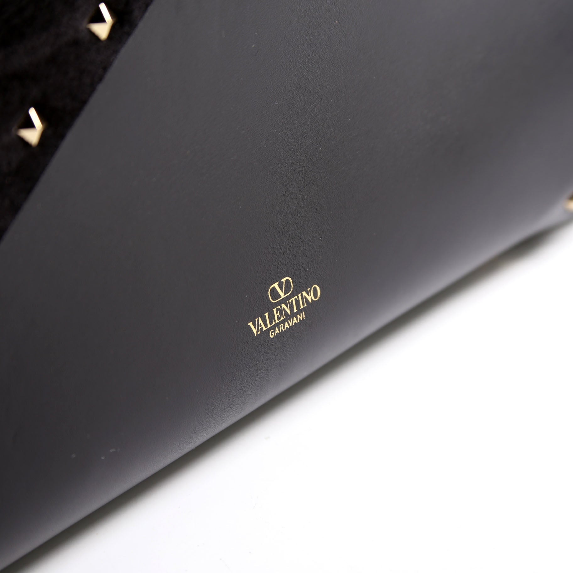 Rockstud Wispy Tote Suede/Leather Black