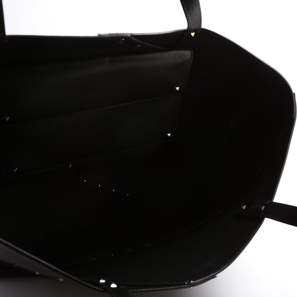 Rockstud Wispy Tote Suede/Leather Black