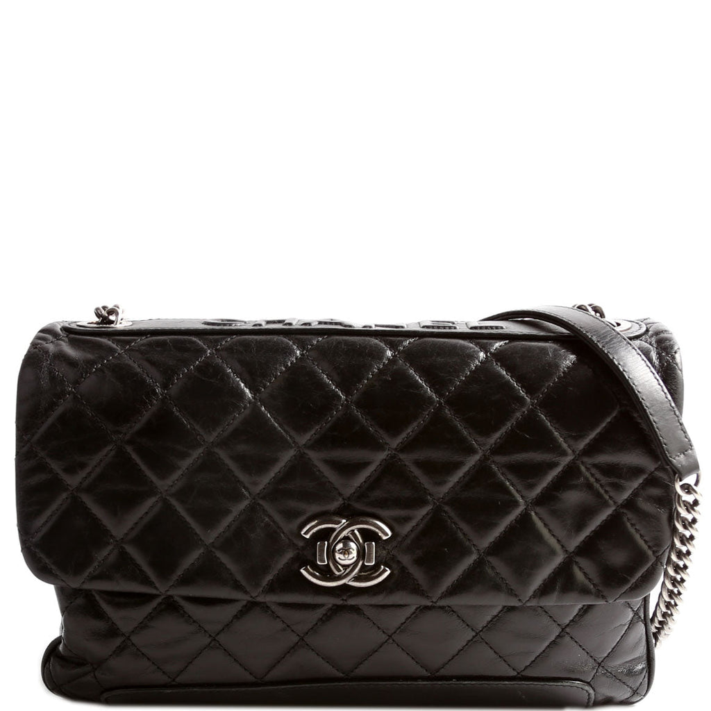 CC Flap Bag Aged Calfskin 17M Black