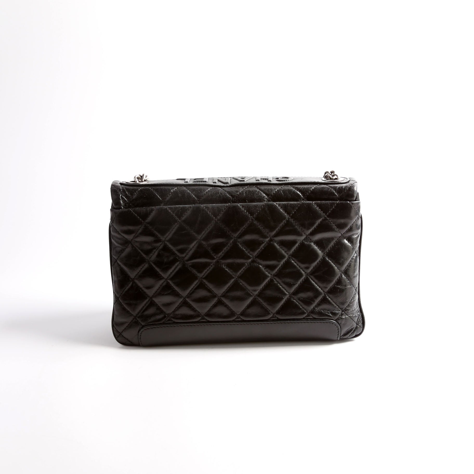 CC Flap Bag Aged Calfskin 17M Black