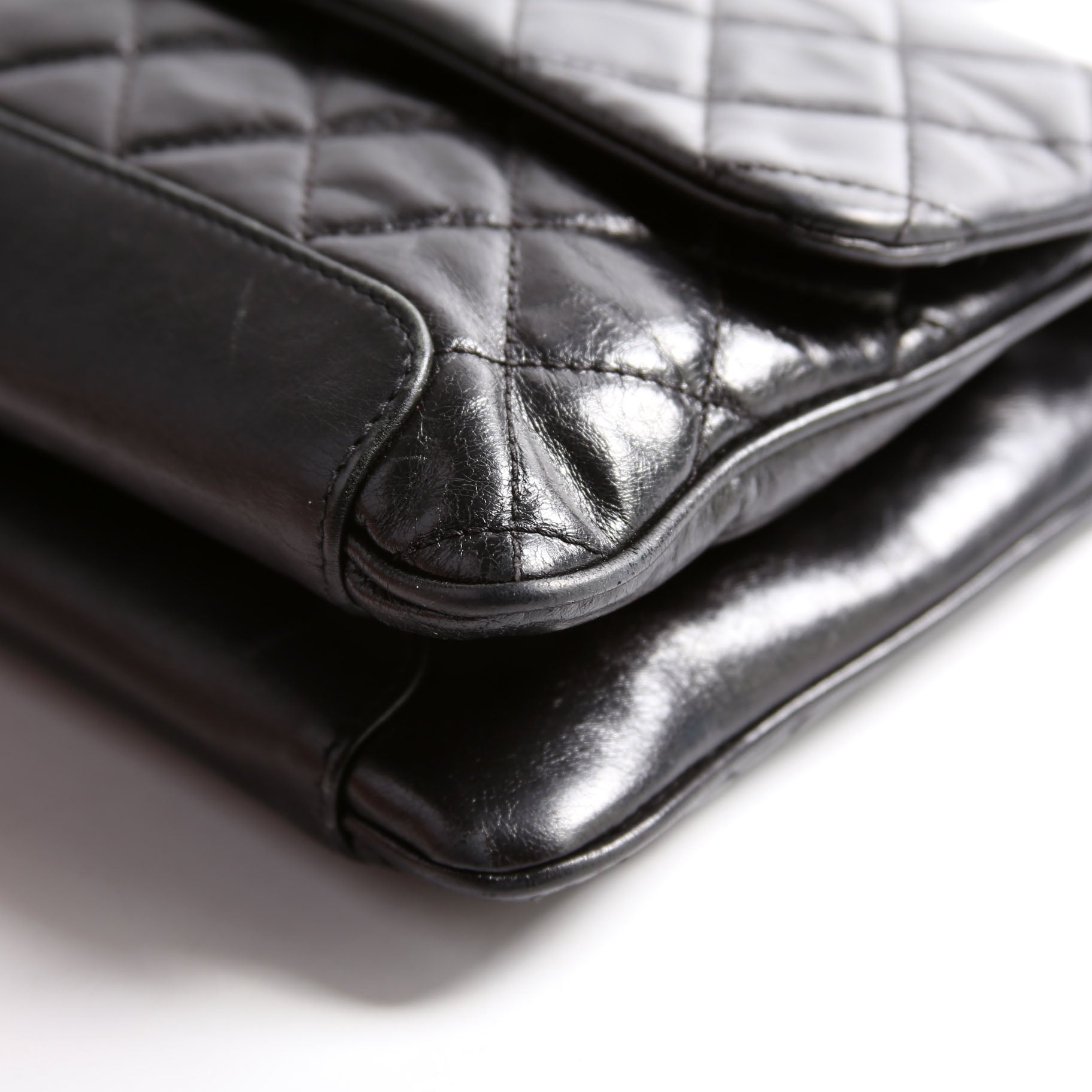 CC Flap Bag Aged Calfskin 17M Black
