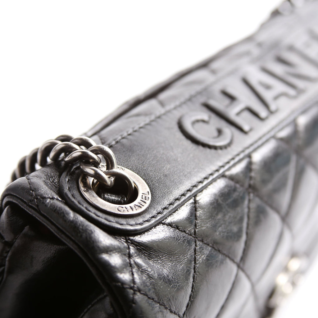 CC Flap Bag Aged Calfskin 17M Black