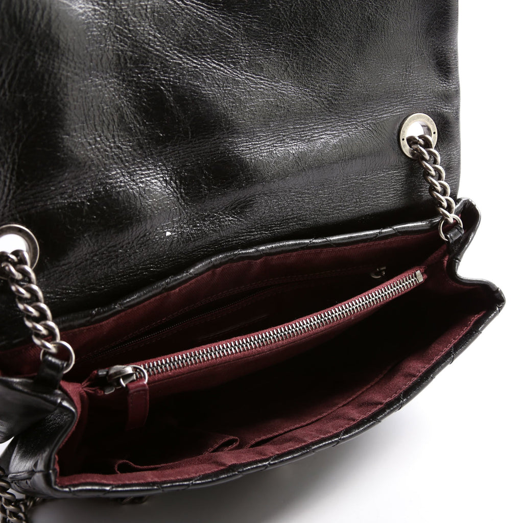 CC Flap Bag Aged Calfskin 17M Black