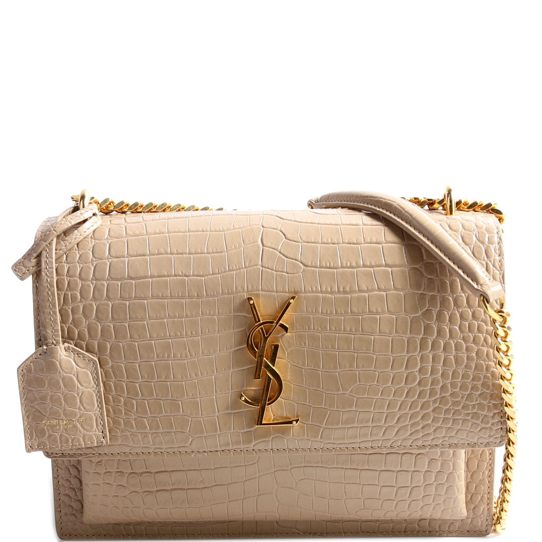 Sunset Medium Crocodile Embossed 442906 Nude