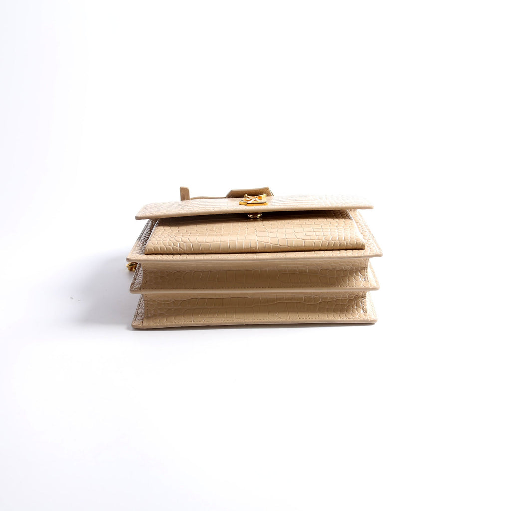 Sunset Medium Crocodile Embossed 442906 Nude
