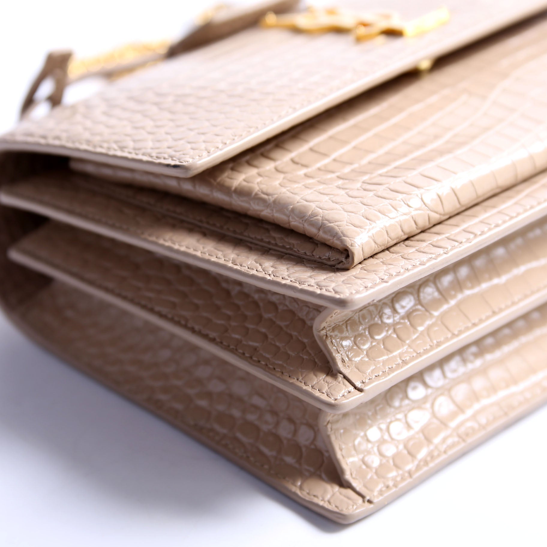 Sunset Medium Crocodile Embossed 442906 Nude