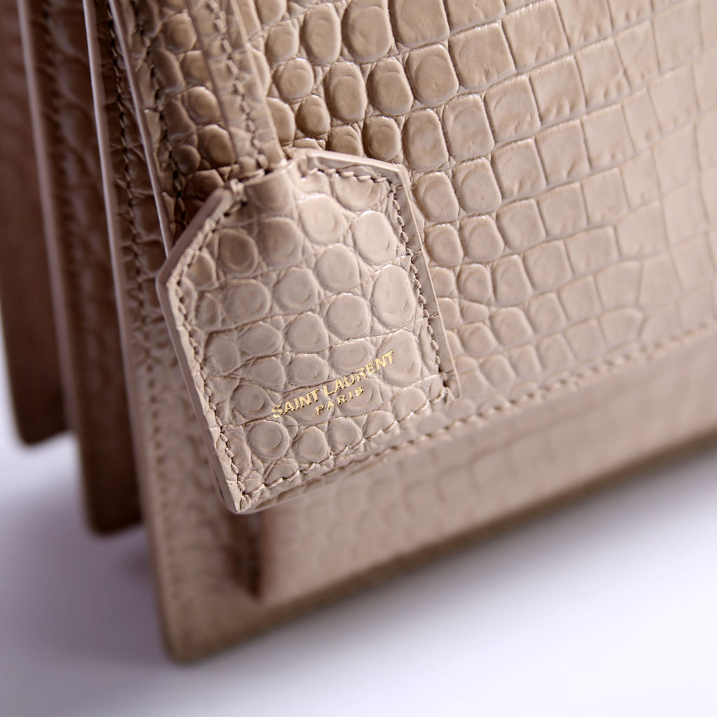 Sunset Medium Crocodile Embossed 442906 Nude