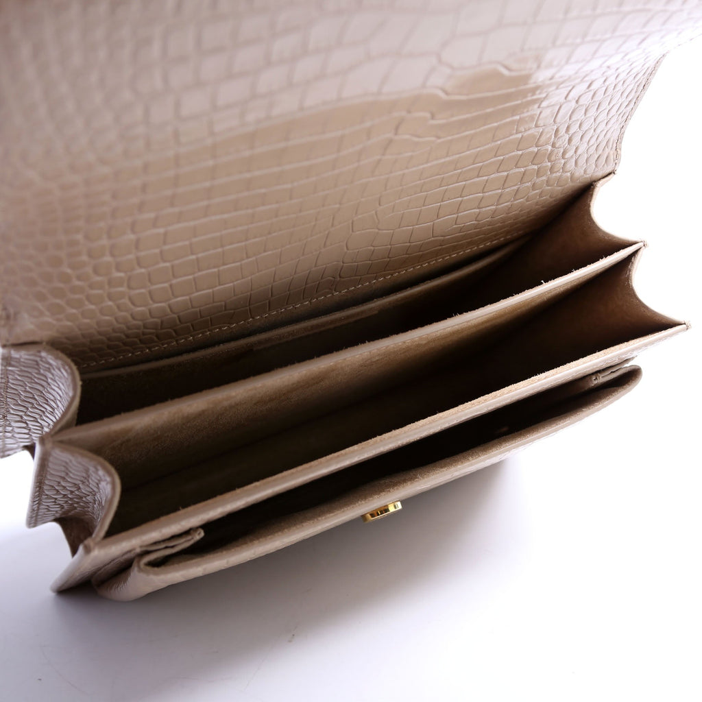 Sunset Medium Crocodile Embossed 442906 Nude