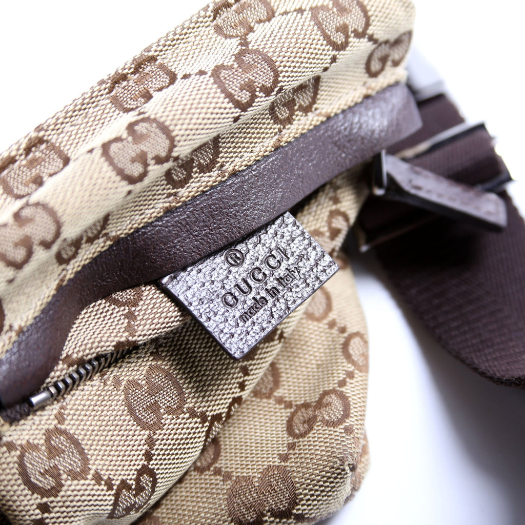 28566 GG Canvas Waist Bag Brown