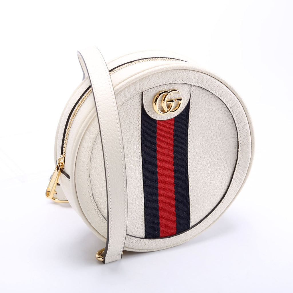 Gucci 598661 Ophidia Web Mini Round Backpack White