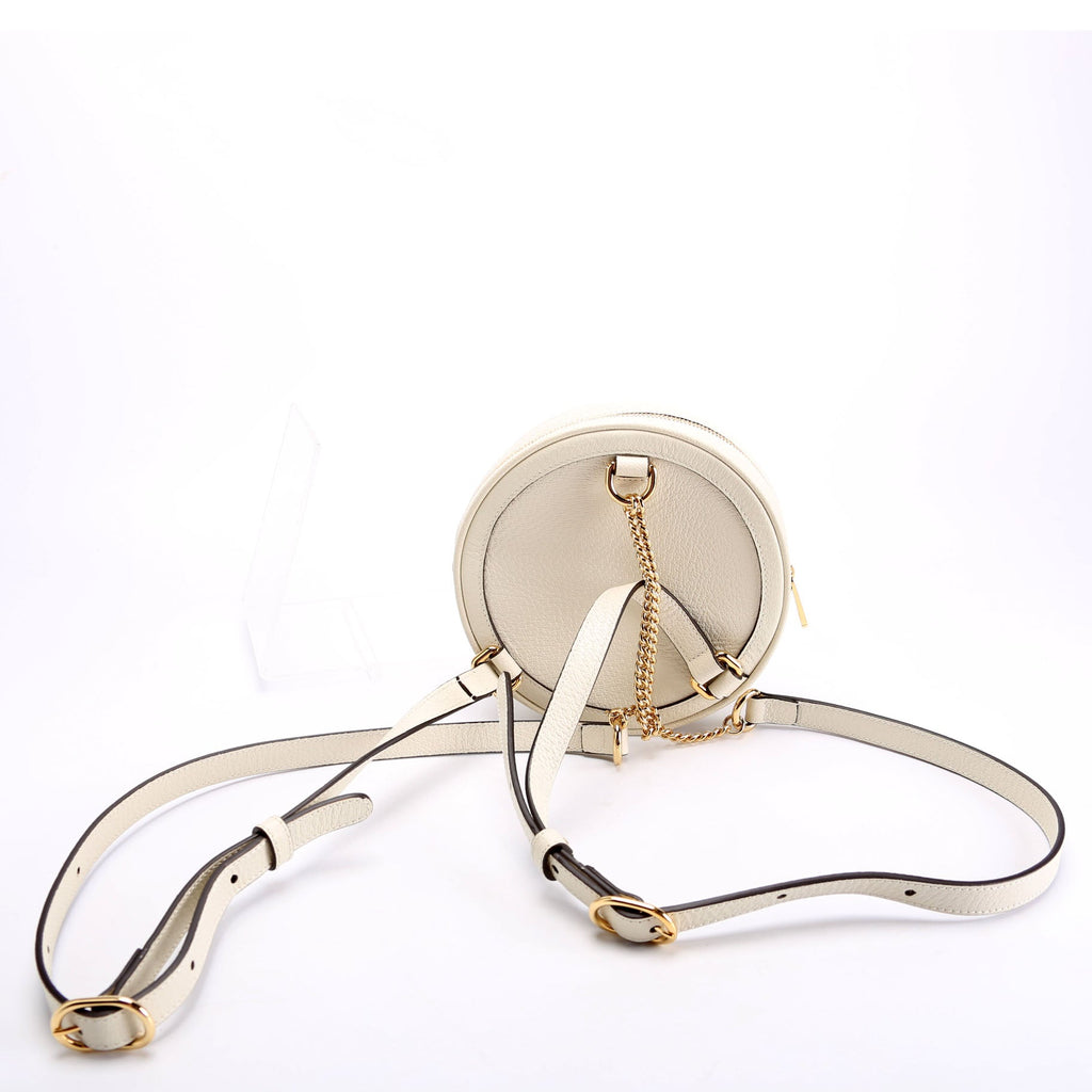 Gucci 598661 Ophidia Web Mini Round Backpack White