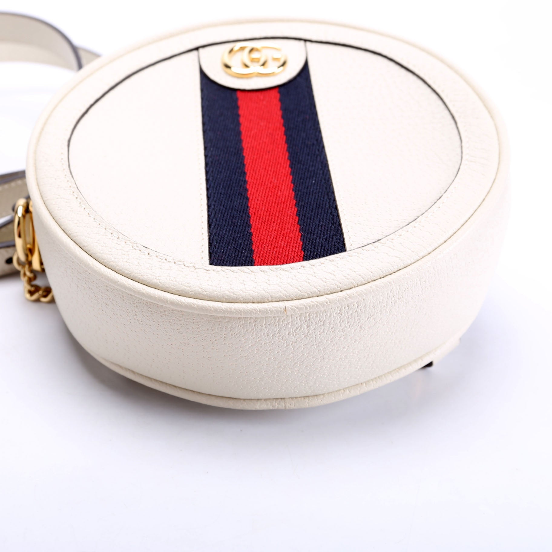 Gucci 598661 Ophidia Web Mini Round Backpack White