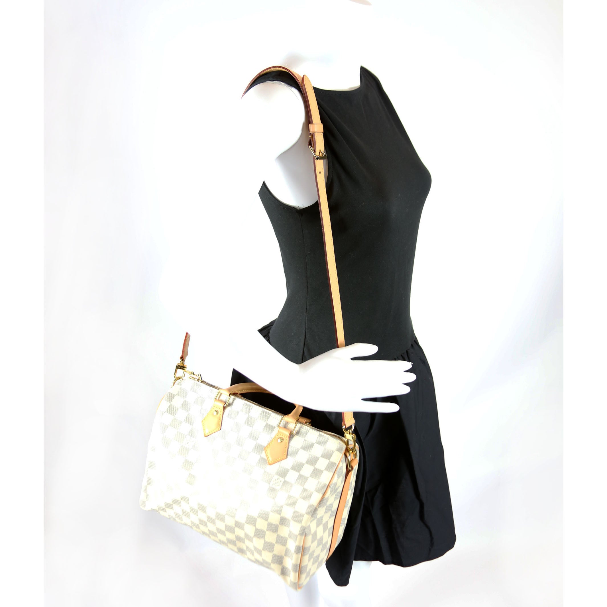 Speedy 30 Bandouliere Damier Azur