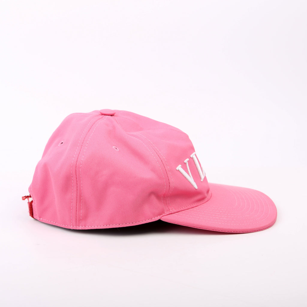 VLTN Logo Baseball Cap Hat Size M Pink/White