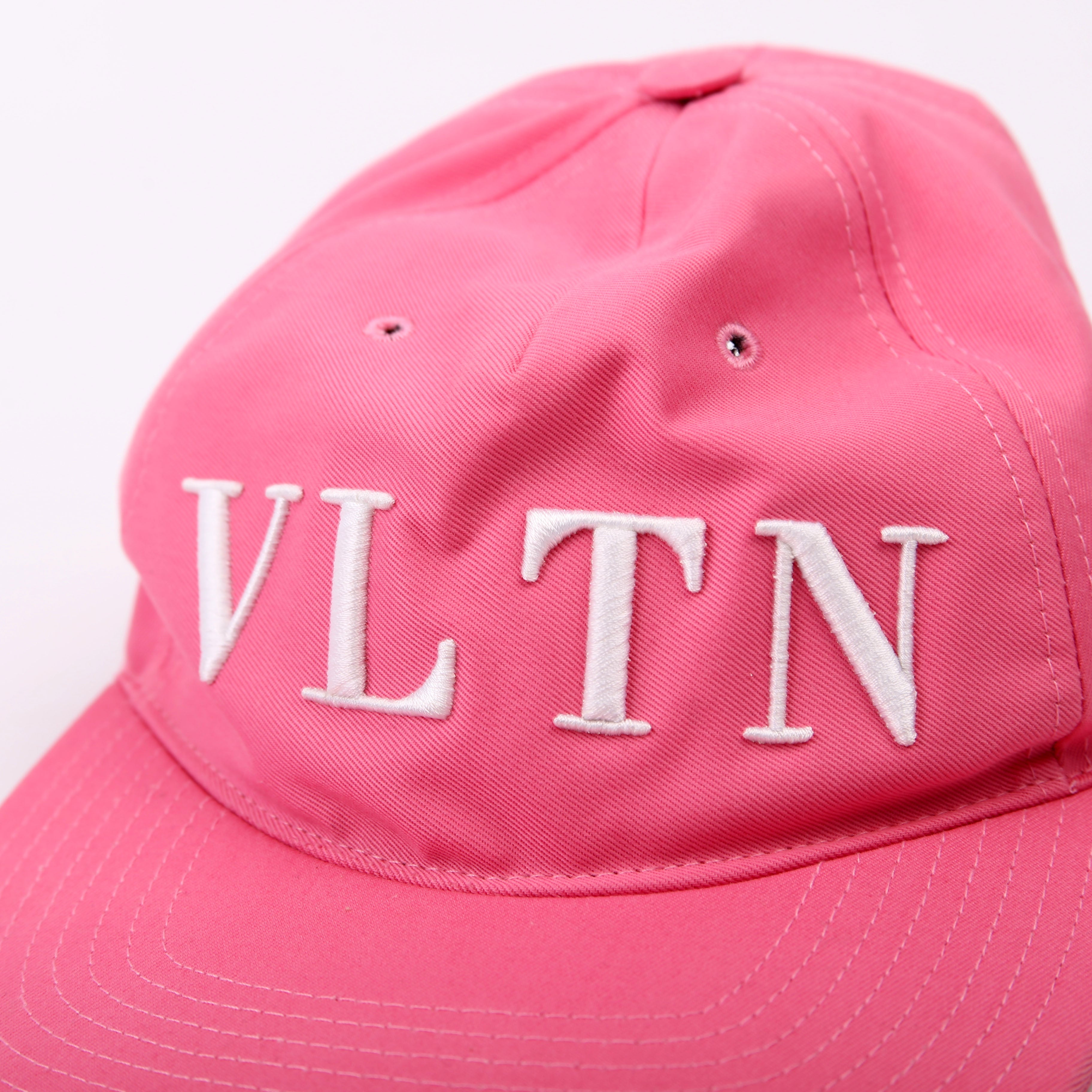 VLTN Logo Baseball Cap Hat Size M Pink/White