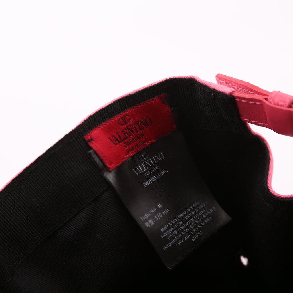 VLTN Logo Baseball Cap Hat Size M Pink/White