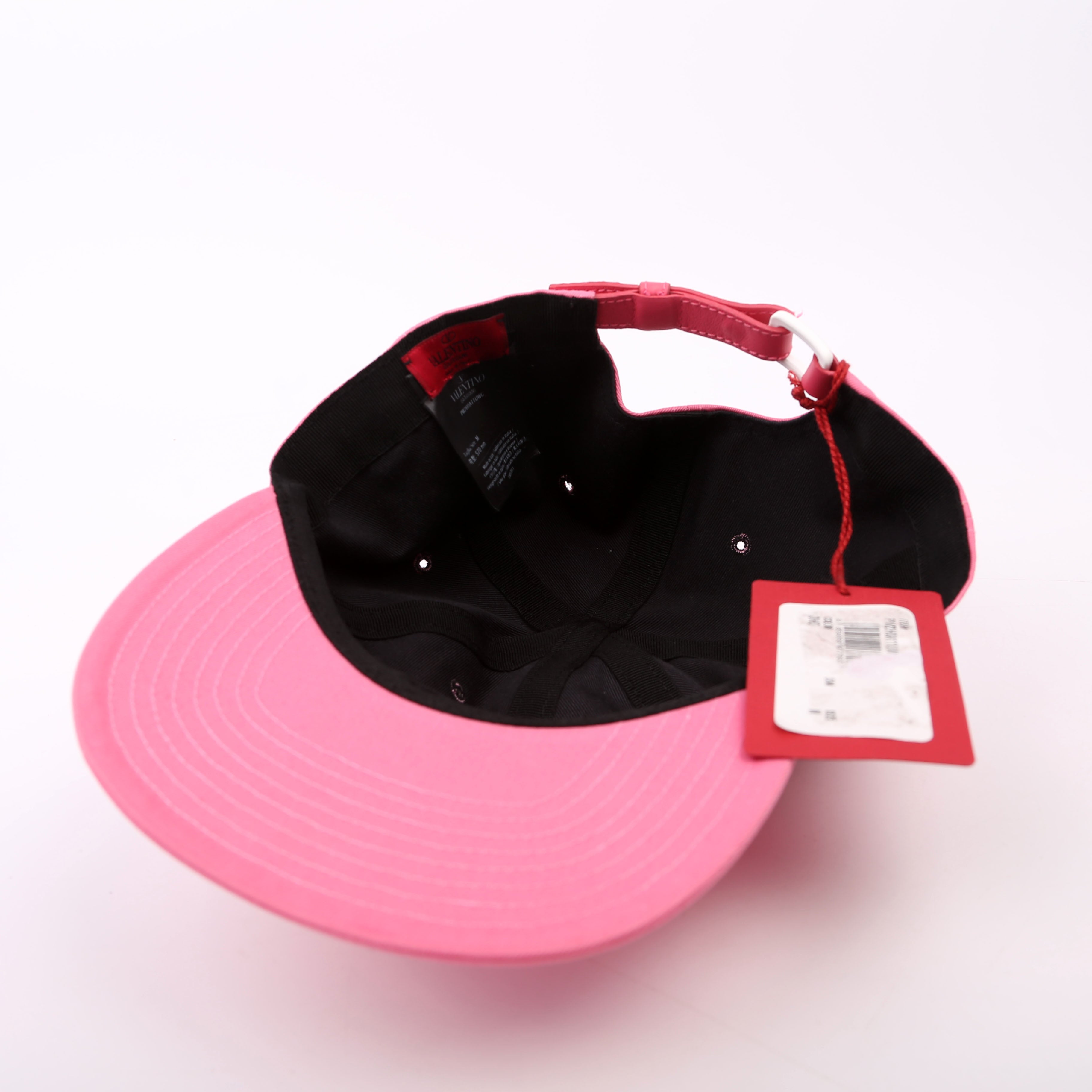 VLTN Logo Baseball Cap Hat Size M Pink/White
