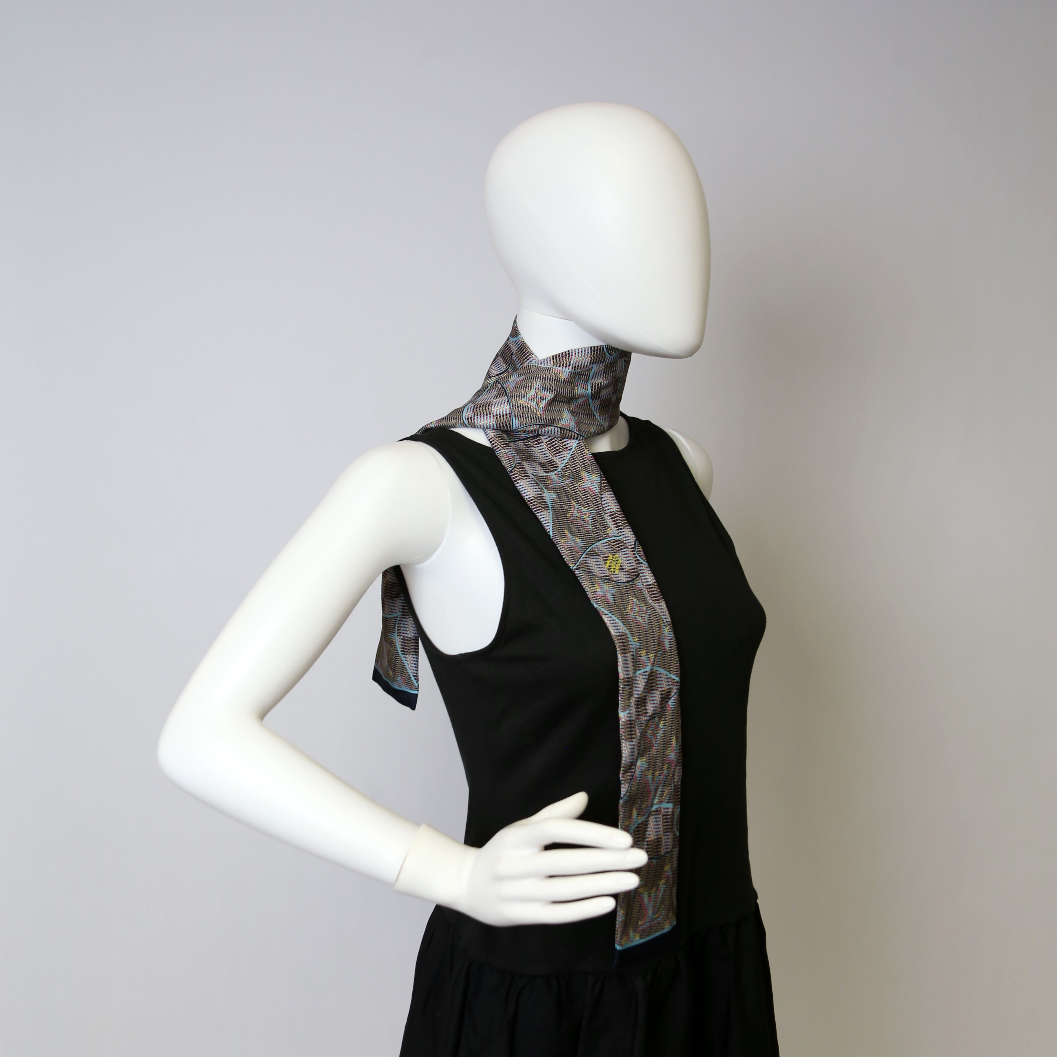 Pop Print Bandeau Scarf Navy/Multicolor