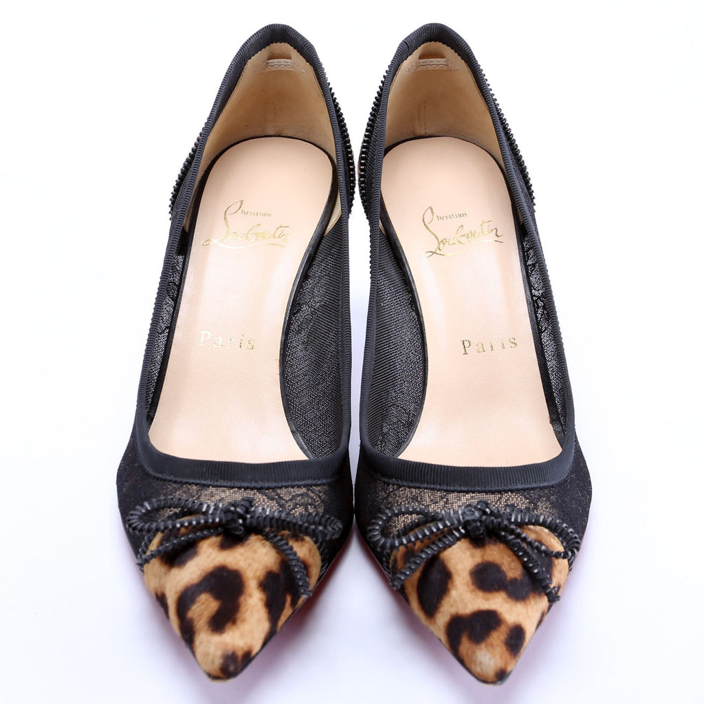 Souris Pony Hair/Lace 70MM Pumps Size 37.5