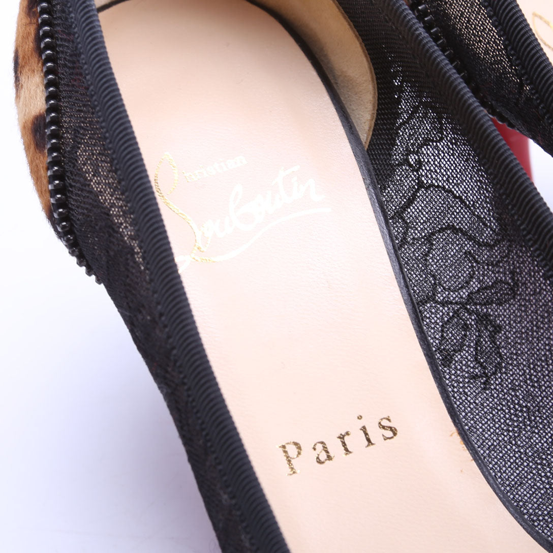 Souris Pony Hair/Lace 70MM Pumps Size 37.5