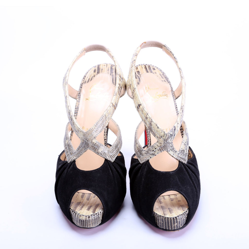 Angela Suede/Snakeskin 120 Sandals Size 38