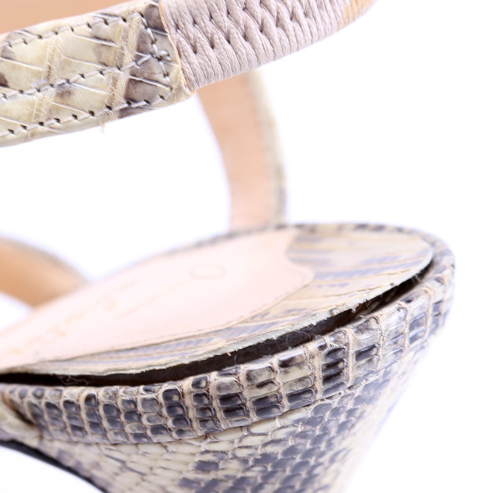 Angela Suede/Snakeskin 120 Sandals Size 38