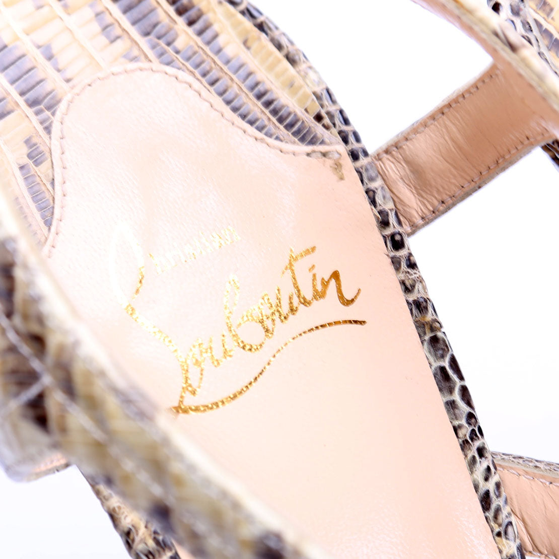 Angela Suede/Snakeskin 120 Sandals Size 38