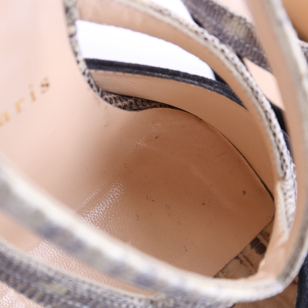 Angela Suede/Snakeskin 120 Sandals Size 38