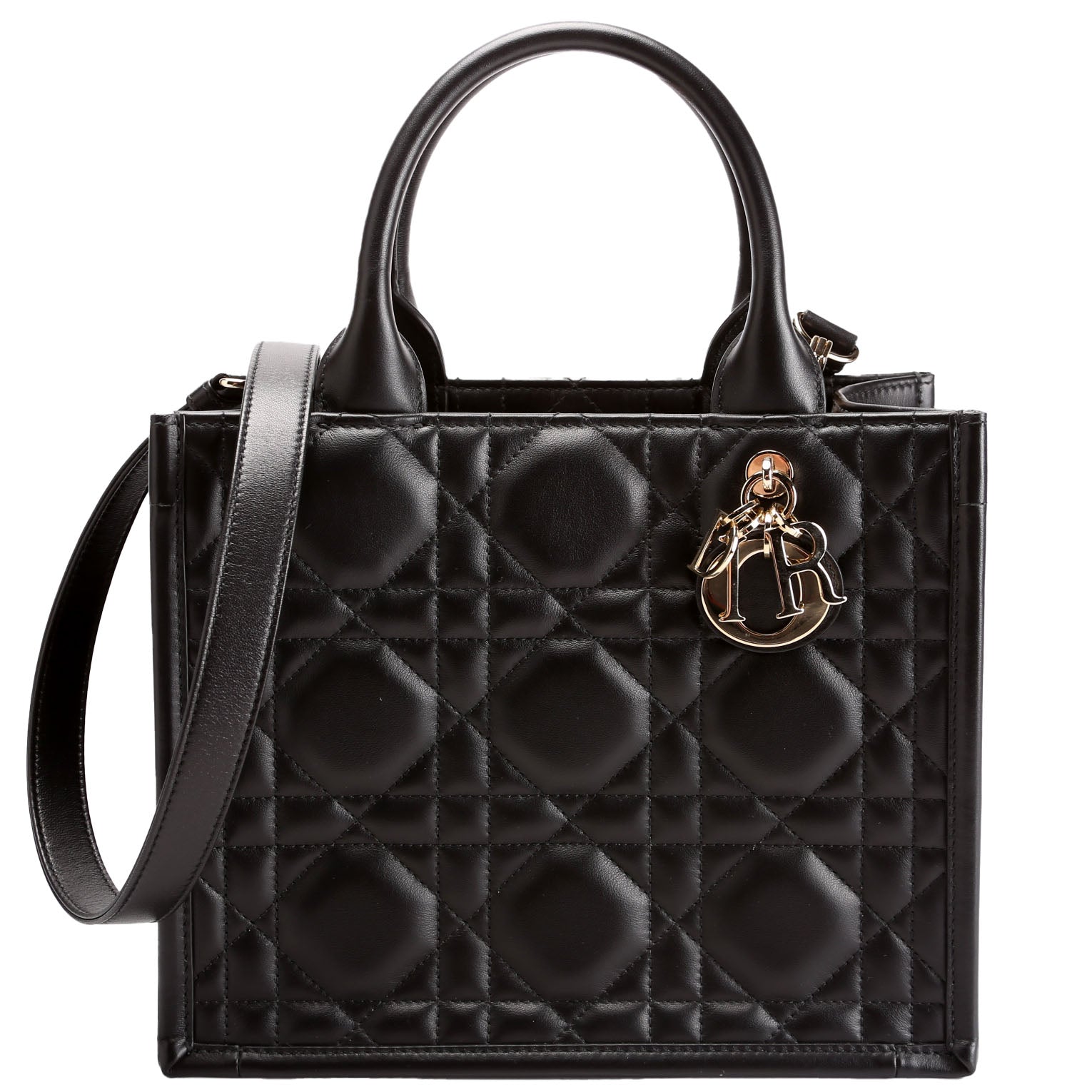 Book Tote Small Lambskin Cannage Black
