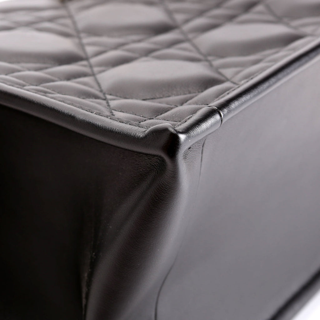 Book Tote Small Lambskin Cannage Black