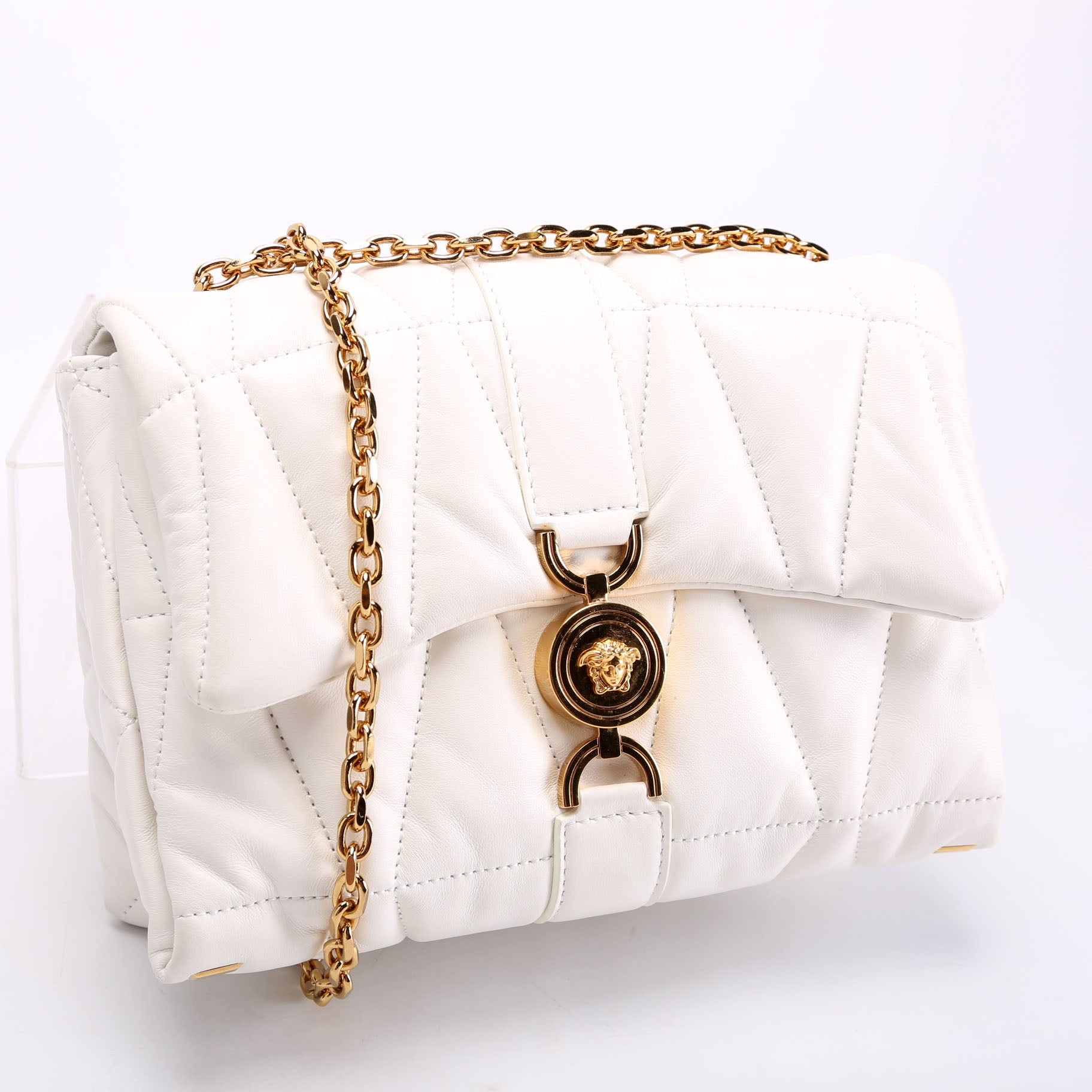 Kleio Quilted Shoulder Bag White